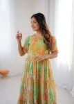 FANCY GEORGETTE DIGITAL PRINT WORK ONE PIECE DRESS CASUAL WEAR WHOLESALE PRICE ETHNIC GARMENT (8)
