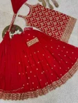 FANCY GEORGETTE EMBROIDERY AND SEQUENCE WORK WITH HANGING LATKAN WORK TOP PALAZZO WITH DUPATTA FESTIVE WEAR WHOLESALE PRICE ETHNIC GARMENT (26)