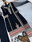 FANCY GEORGETTE EMBROIDERY CODING SEQUENCE WORK TOP BOTTOM WITH DUPATTA FESTIVE WEAR WHOLESALE PRICE ETHNIC GARMENT (2)