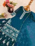 FANCY GEORGETTE EMBROIDERY SEQUENCE WORK TOP LEHENGA WITH DUPATTA WEDDING WEAR WHOLESALE PRICE ETHNIC GARMENT (5)