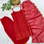 FANCY GEORGETTE EMBROIDERY SEQUENCE WORK TOP PALAZZO WITH DUPATTA FESTIVE WEAR WHOLESALE PRICE ETHNIC GARMENT (8)