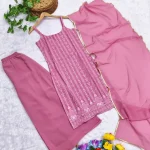 FANCY GEORGETTE EMBROIDERY SEQUENCE WORK TOP PALAZZO WITH DUPATTA FESTIVE WEAR WHOLESALE PRICE ETHNIC GARMENT (1)