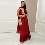 FANCY GEORGETTE EMBROIDERY SEQUENCE WORK TOP PALAZZO WITH DUPATTA FESTIVE WEAR WHOLESALE PRICE ETHNIC GARMENT (8)