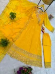 FANCY GEORGETTE EMBROIDERY WORK GOWN BOTTOM WITH DUPATTA FESTIVE WEAR WHOLESALE PRICE ETHNIC GARMENT (4)