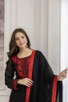 FANCY GEORGETTE EMBROIDERY WORK TOP BOTTOM WITH DUPATTA OFFICE WEAR WHOLESALE PRICE ETHNIC GARMENT (4)