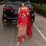 FANCY GEORGETTE PEARL MOTI & REAL MIRROR HAND WORK WITH EMBROIDERY WORK TOP BOTTOM WITH DUPATTA PARTY WEAR WHOLESALE PRICE ETHNIC GARMENT (11)