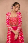 FANCY GEORGETTE PLAIN LEHENGA WITH DIGITAL PRINT WITH SEQUENCE CODING EMBROIDERY WORK SHRUG AND BLOUSE PARTY WEAR WHOLESALE PRICE ETHNIC GARMENT (2)