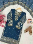 FANCY GEORGETTE SEQUENCE & ZARI EMBROIDERY AND FANCY LACE WORK TOP SHARARA WITH DUPATTA FESTIVE WEAR WHOLESALE PRICE ETHNIC GARMENT (6)