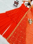FANCY GEORGETTE THREAD WITH SEQUENCE WORK TOP PALAZZO WITH DUPATTA FESTIVE WEAR WHOLESALE PRICE ETHNIC GARMENT (3)