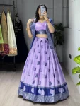 FANCY JACQUARD SILK WEAVING WITH CONTRAST BORDER WORK LEHENGA CHOLI WITH DUPATTA WEDDING WEAR WHOLESALE PRICE ETHNIC GARMENT (11)