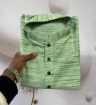 FANCY KHADI LINEN HANDWOVEN WORK MEN'S KURTA PAYJAMA PISTA