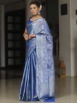 FANCY LICHI SILK BANARASI WEAVING WORK SAREE WITH UNSTITCHED BLOUSE FESTIVE WEAR WHOLESALE PRICE ETHNIC GARMENT (6)