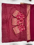 FANCY LICHI SILK JACQUARD WORK SAREE WITH UNSTITCHED BLOUSE SAREE WITH UNSTITCHED BLOUSE FESTIVE WEAR WHOLESALE PRICE ETHNIC GARMENT (9)