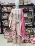 FANCY MUSLIN MULTI EMBROIDERY WORK TOP BOTTOM WITH DUPATTA OFFICE WEAR WHOLESALE PRICE ETHNIC GARMENT (9)