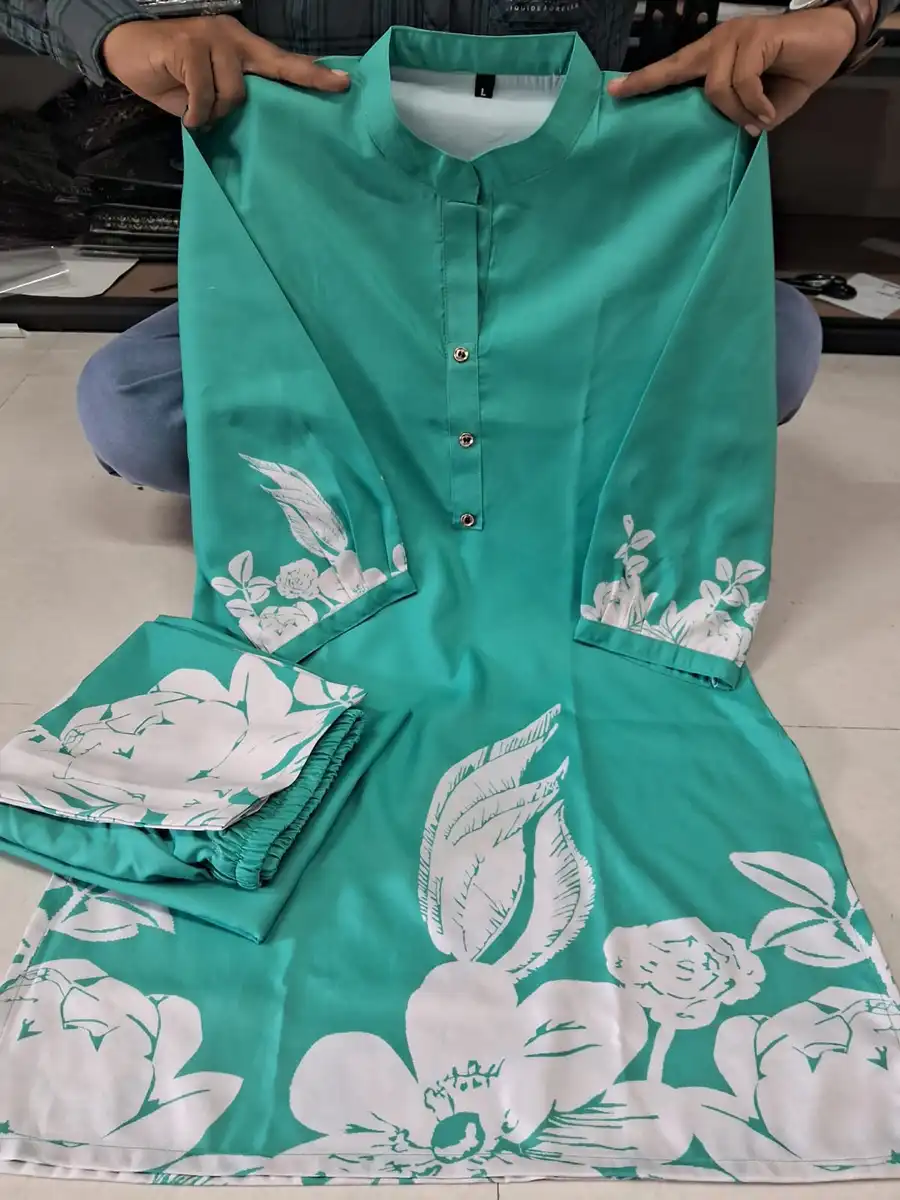 FANCY RAYON DIGITAL PRINT WORK CO-ORD SET OFFICE WEAR WHOLESALE PRICE ETHNIC GARMENT (6)