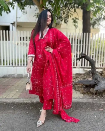 FANCY RAYON EMBROIDERY WORK TOP BOTTOM WITH DUPATTA RANI
