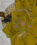 FANCY ROMAN SILK MULTI EMBROIDERY THREAD WITH HAND WORK TOP BOTTOM WITH DUPATTA FESTIVE WEAR WHOLESALE PRICE ETHNIC GARMENT (20)