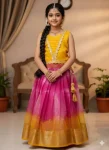 FANCY SHIMMER SILK EMBROIDERY LACE COADING SEQUENCE WORK KID’S TOP LEHENGA FESTIVE WEAR WHOLESALE PRICE ETHNIC GARMENT (4)