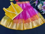FANCY SHIMMER SILK EMBROIDERY LACE COADING SEQUENCE WORK KID’S TOP LEHENGA FESTIVE WEAR WHOLESALE PRICE ETHNIC GARMENT (4)