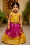 FANCY SHIMMER SILK EMBROIDERY LACE COADING SEQUENCE WORK KID’S TOP LEHENGA FESTIVE WEAR WHOLESALE PRICE ETHNIC GARMENT (4)
