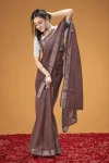 FANCY TISSUE SILK WEAVING WORK SAREE WITH UNSTITCHED BLOUSE FESTIVE WEAR WHOLESALE PRICE ETHNIC GARMENT (15)