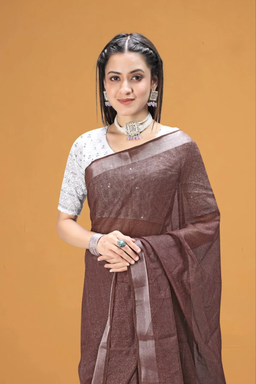 FANCY TISSUE SILK WEAVING WORK SAREE WITH UNSTITCHED BLOUSE FESTIVE WEAR WHOLESALE PRICE ETHNIC GARMENT (16)