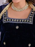 FANCY VELVET EMBROIDERY MULTI NEEDLE SEQUENCE WORK TOP BOTTOM WITH DUPATTA FESTIVE WEAR WHOLESALE PRICE ETHNIC GARMENT (5)