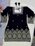 FANCY VELVET EMBROIDERY MULTI NEEDLE SEQUENCE WORK TOP BOTTOM WITH DUPATTA FESTIVE WEAR WHOLESALE PRICE ETHNIC GARMENT (5)