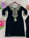 FANCY VELVET EMBROIDERY SEQUENCE WORK TOP BOTTOM SET FESTIVE WEAR WHOLESALE PRICE ETHNIC GARMENT (3)
