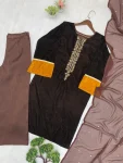 FANCY VELVET SEQUENCE EMBROIDERY WORK TOP PALAZZO WITH DUPATTA FESTIVE WEAR WHOLESALE PRICE ETHNIC GARMENT (3)