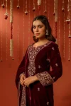 FANCY VELVET SEQUENCE & ZARI EMBROIDERY WORK TOP PALAZZO WITH DUPATTA FESTIVE WEAR WHOLESALE PRICE ETHNIC GARMENT (8)