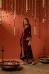 FANCY VELVET SEQUENCE & ZARI EMBROIDERY WORK TOP PALAZZO WITH DUPATTA FESTIVE WEAR WHOLESALE PRICE ETHNIC GARMENT (8)
