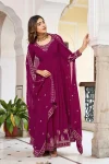 GORGEOUS GEORGETTE THREAD WITH SEQUENCE WORK GOWN BOTTOM WITH DUPATTA PINK