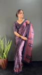LATEST CREPE SILK PRINT WORK READY TO WEAR SAREE WITH UNSTITCHED BLOUSE DAILY WEAR WHOLESALE PRICE ETHNIC GARMENT (7)