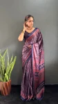 LATEST CREPE SILK PRINT WORK READY TO WEAR SAREE WITH UNSTITCHED BLOUSE DAILY WEAR WHOLESALE PRICE ETHNIC GARMENT (7)