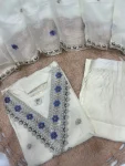 MODERN CHANDERI EMBROIDERY WORK TOP BOTTOM WITH DUPATTA FESTIVE WEAR WHOLESALE PRICE ETHNIC GARMENT (2)