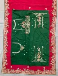 MODERN CHIFFON SILK EMBROIDERY WITH PIPING BORDER WORK SAREE WITH UNSTITCHED BLOUSE WEDDING WEAR WHOLESALE PRICE ETHNIC GARMENT (2)
