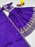 MODERN CHINON EMBROIDERY THREAD WORK LEHENGA CHOLI WITH DUPATTA WEDDING WEAR WHOLESALE PRICE ETHNIC GARMENT (21)