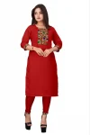 MODERN COTTON EMBROIDERY WORK RED