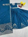 MODERN CREPE SILK EMBROIDERY THREAD WORK LEHENGA CHOLI WITH DUPATTA FESTIVE WEAR WHOLESALE PRICE ETHNIC GARMENT (4)