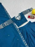 MODERN CREPE SILK EMBROIDERY THREAD WORK LEHENGA CHOLI WITH DUPATTA FESTIVE WEAR WHOLESALE PRICE ETHNIC GARMENT (4)