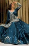 MODERN CREPE SILK EMBROIDERY THREAD WORK LEHENGA CHOLI WITH DUPATTA BLUE