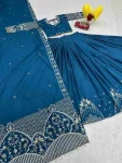 MODERN CREPE SILK EMBROIDERY THREAD WORK LEHENGA CHOLI WITH DUPATTA FESTIVE WEAR WHOLESALE PRICE ETHNIC GARMENT (4)