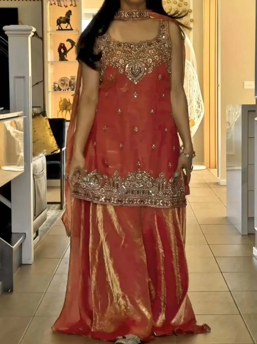 MODERN FENDY SILK EMBROIDERY SEQUENCE AND THREAD WORK TOP PALAZZO WITH DUPATTA FESTIVE WEAR WHOLESALE PRICE ETHNIC GARMENT (2)