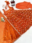 MODERN FENDY SILK THREAD WITH SEQUNCE WORK GOWN BOTTOM WITH DUPATTA PARTY WEAR WHOLESLAE PRICE ETHNIC GARMENT (2)