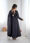 MODERN FRENCH CREPE EMBROIDERY WORK ANARKALI GOWN BOTTOM WITH DUPATTA FESTIVE WEAR WHOLESALE PRICE ETHNIC GARMENT (12)
