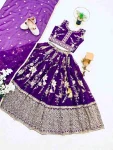 MODERN GEORGETTE EMBROIDERY SEQUENCE WORK KID’S LEHENGA CHOLI WITH DUPATTA FESTIVE WEAR WHOLESALE PRICE ETHNIC GARMENT (2)