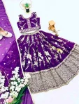 MODERN GEORGETTE EMBROIDERY SEQUENCE WORK KID’S LEHENGA CHOLI WITH DUPATTA FESTIVE WEAR WHOLESALE PRICE ETHNIC GARMENT (2)