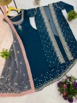 MODERN GEORGETTE EMBROIDERY WORK WITH CRYSTAL DIAMOND WORK GOWN KOTI WITH DUPATTA FESTIVE WEAR WHOLESALE PRICE ETHNIC GARMENT (1)