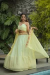 MODERN GEORGETTE THREAD , DORI & SEQUENCE WORK ON WAIST BORDER WORK LEHENGA CHOLI WITH SHRUG PARTY WEAR WHOLESALE PRICE ETHNIC GARMENT (2)